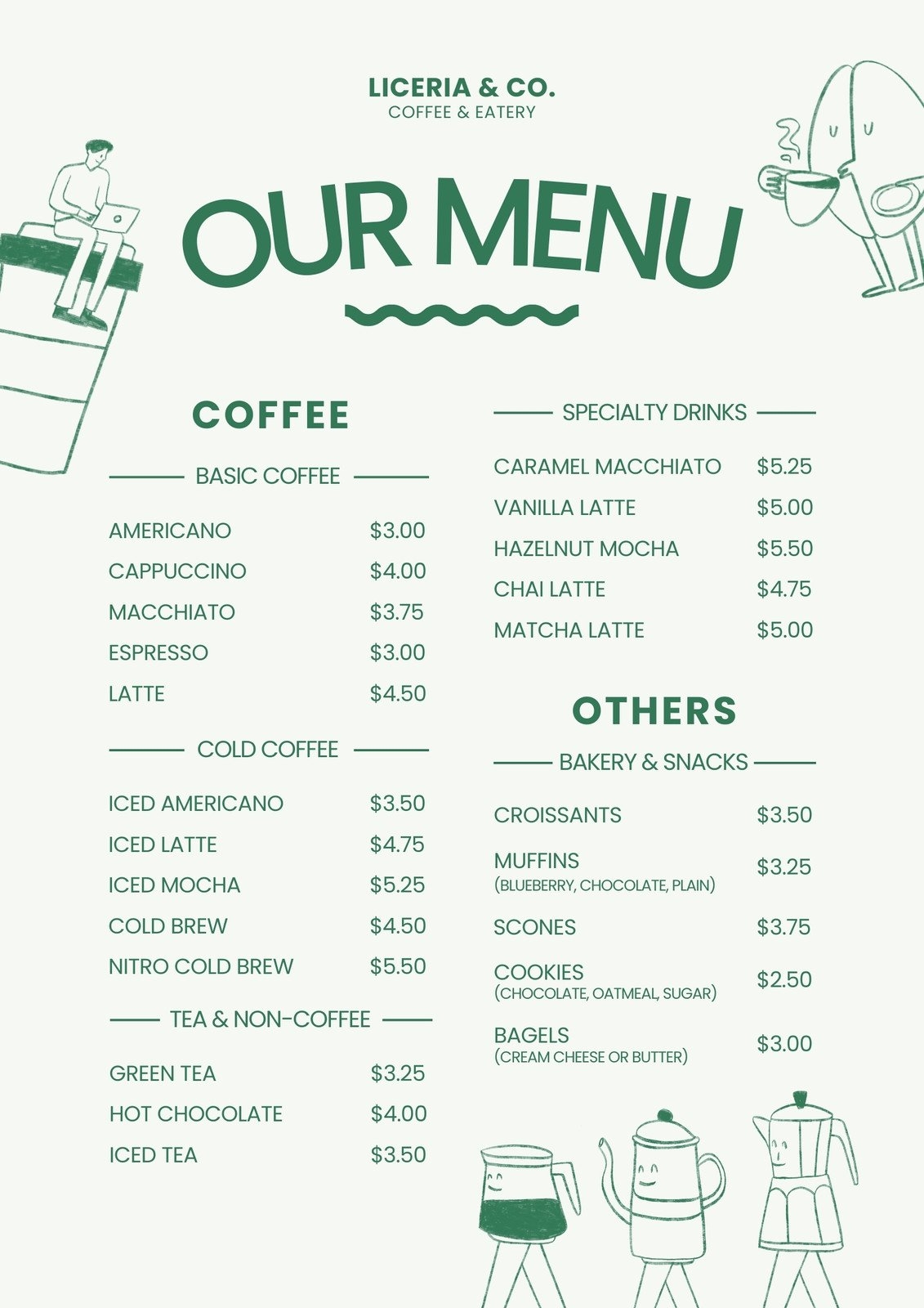 Free Printable Custom Drink Menu Templates Canva