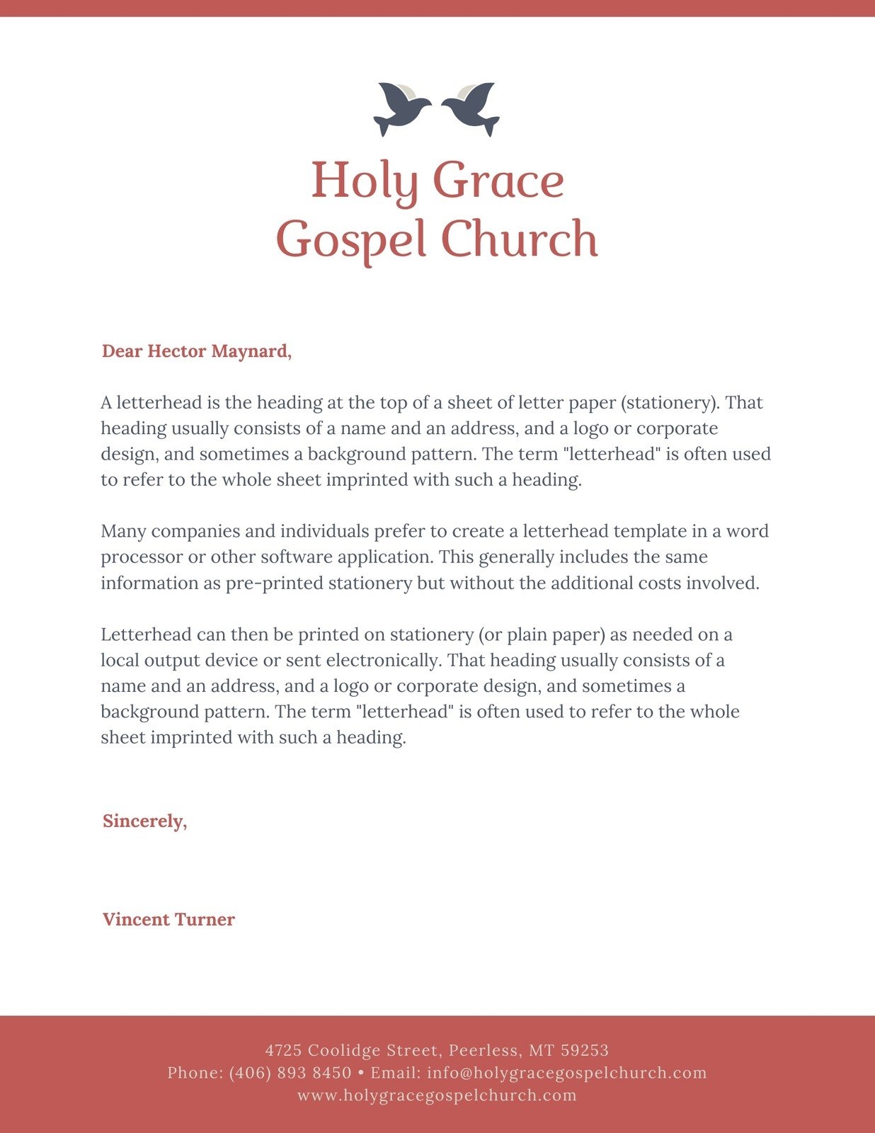 Microsoft Church Letterheads Printable And Editable
