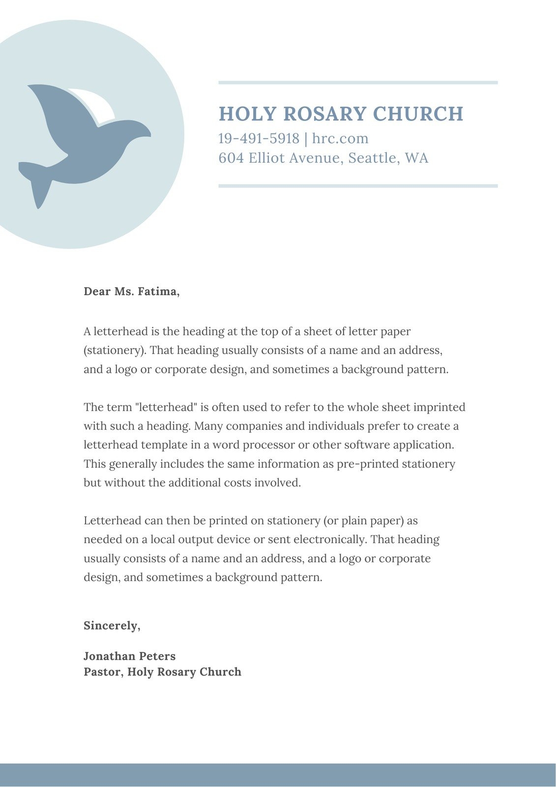 Free Printable Customizable Church Letterhead Templates Canva