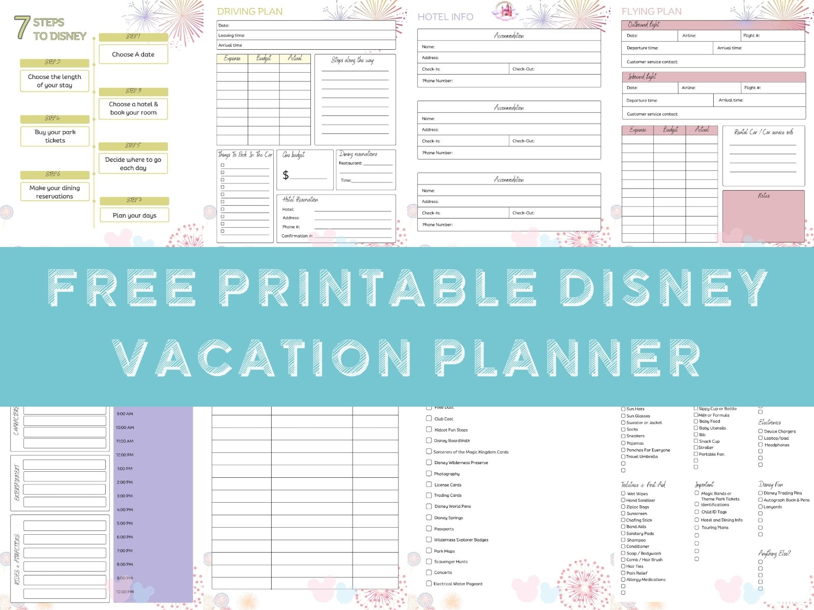 Free Printable Disney Vacation Planner 27 Pages Life Is Sweeter By Design