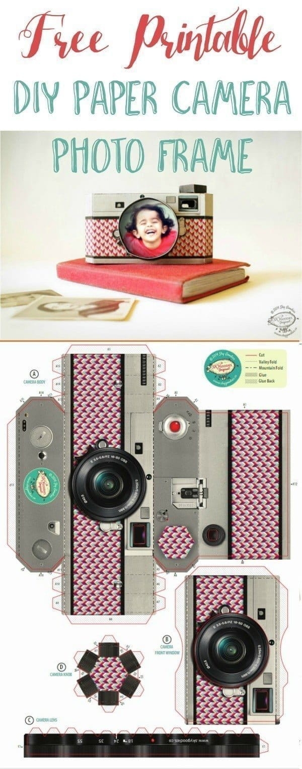 Free Printable DIY Paper Camera Photo Frame Today s Creative Life