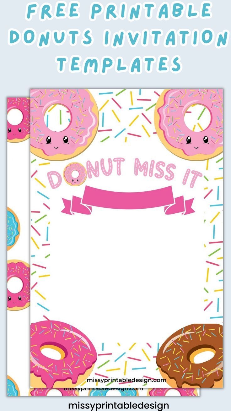 Free Printable Donuts Invitation Templates