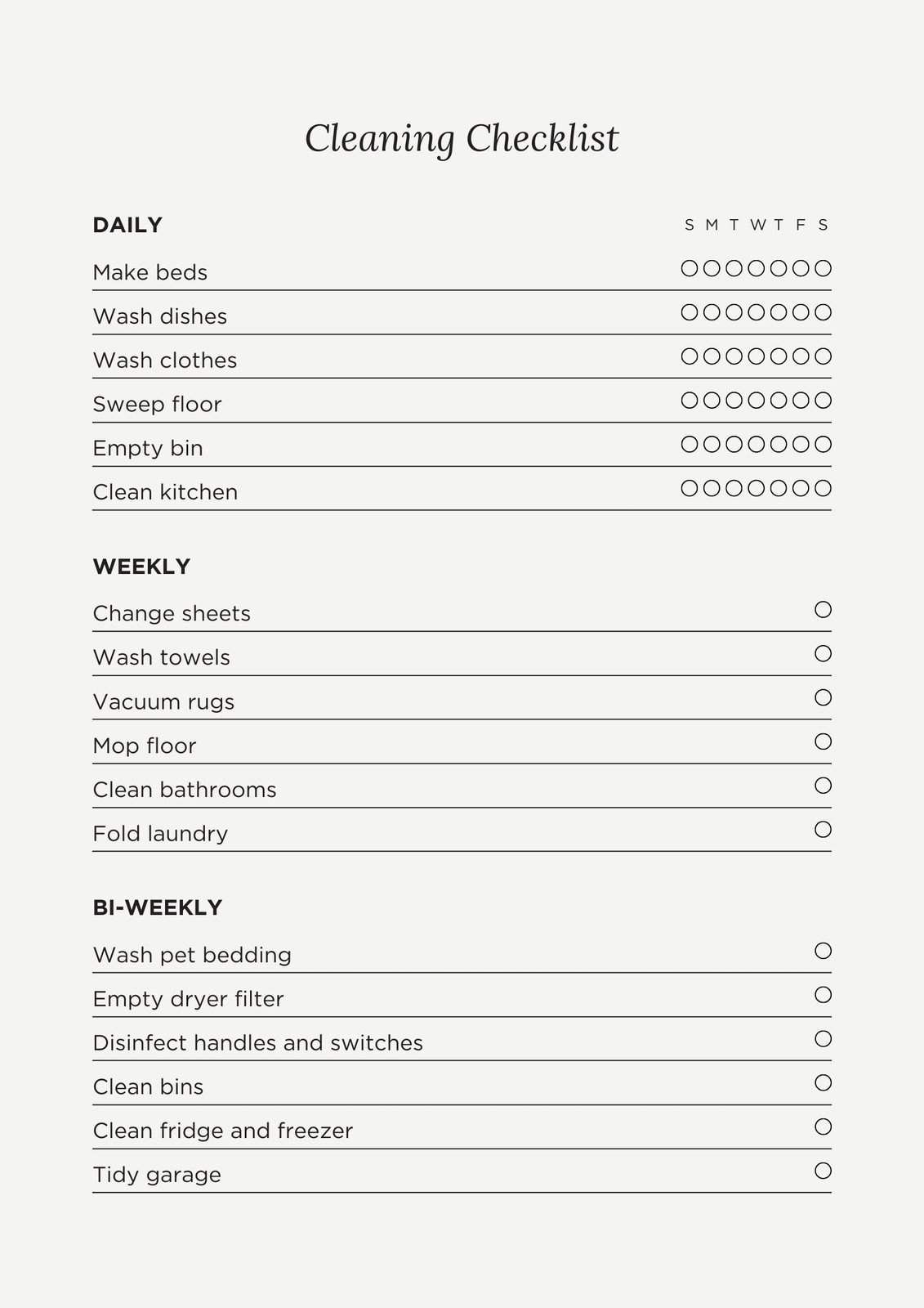 Free Printable Everyday Edit Sheets