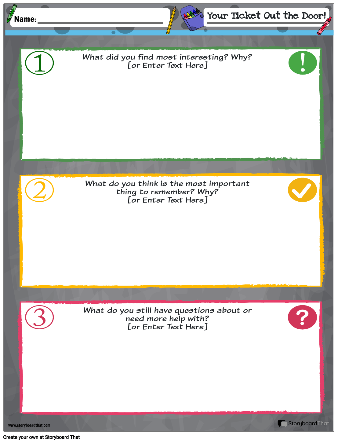 Printable Exit Tickets Editable