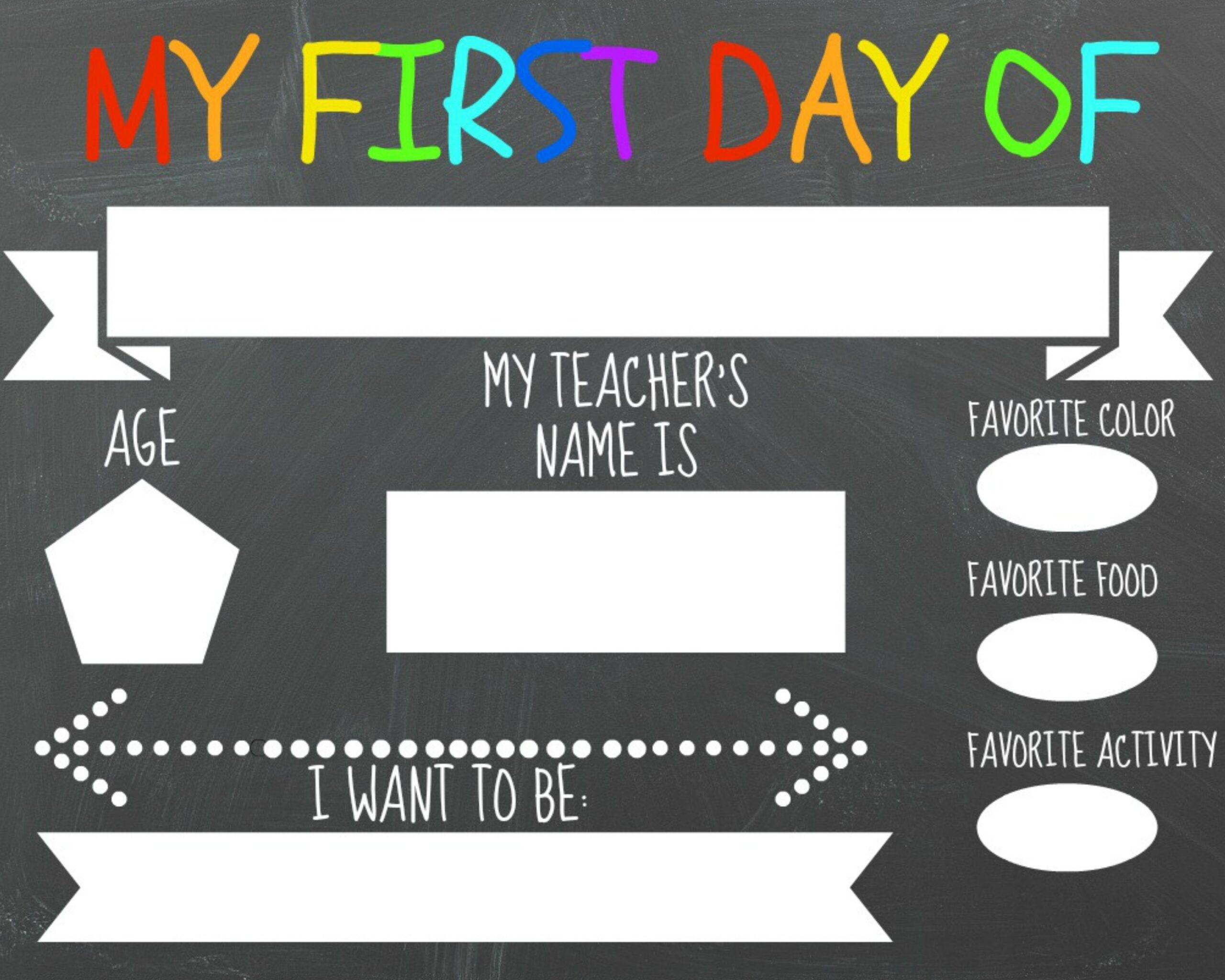 Printable Editable First Day Of Preschool Sign