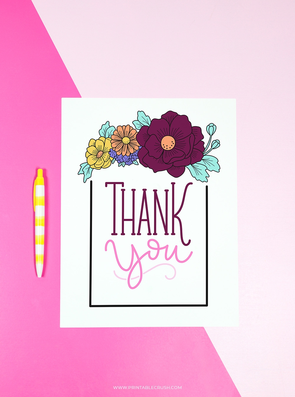 Free Printable Editable Thank You For Flowers