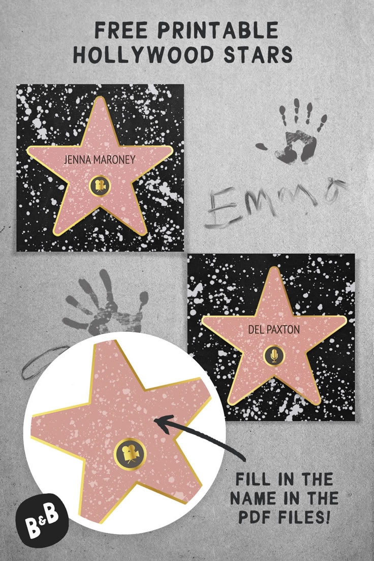Free Printable Hollywood Stars For Personalized Fun