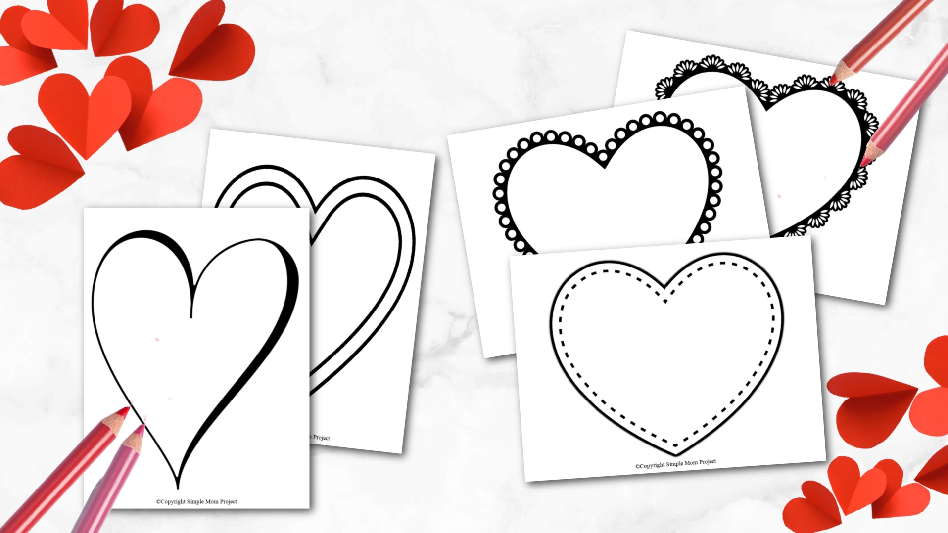 Free Printable Large Heart Shape Templates Simple Mom Project