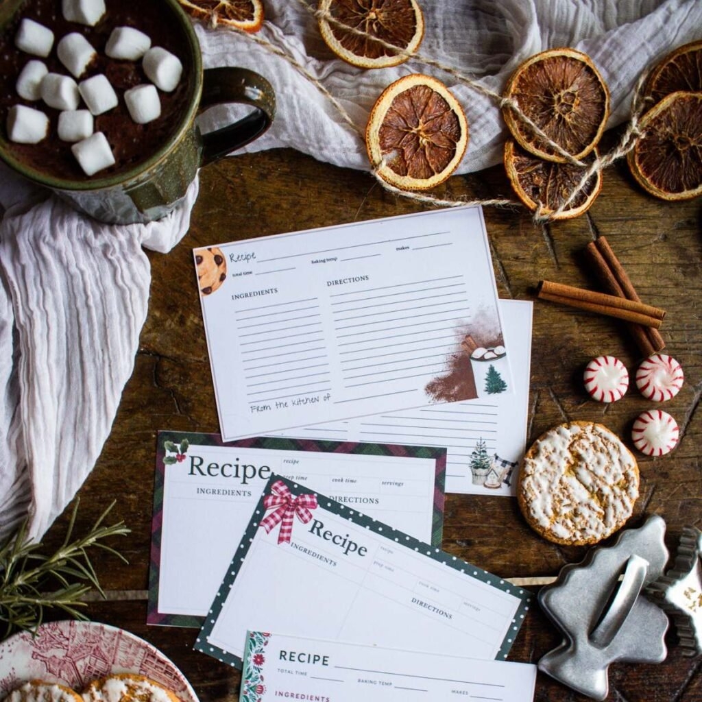 Free Printable Recipe Card Template 6 Vintage Designs 
