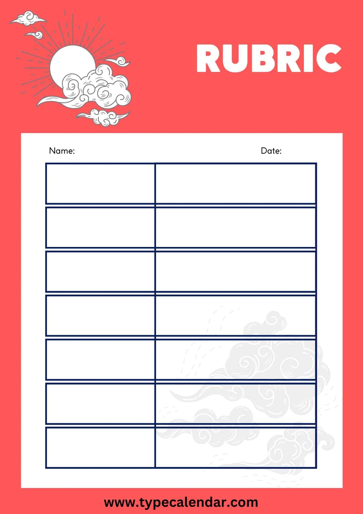 Free Printable Rubric Templates Word Excel PDF Grading Scoring
