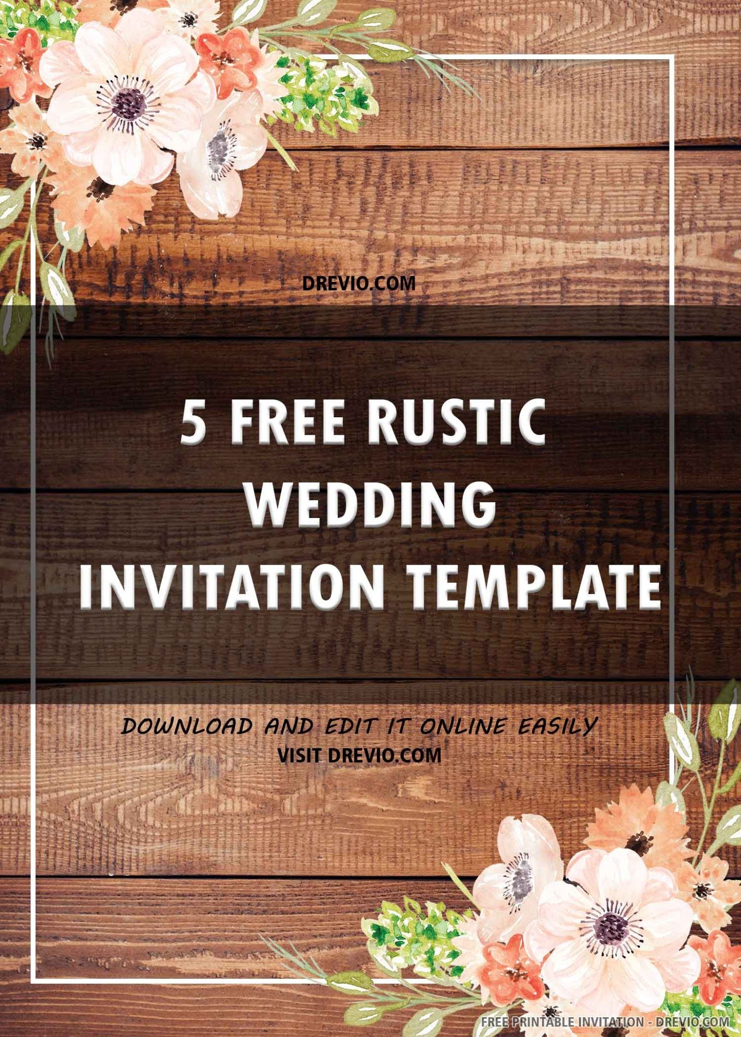 Free Editable Printable Rustic Wedding