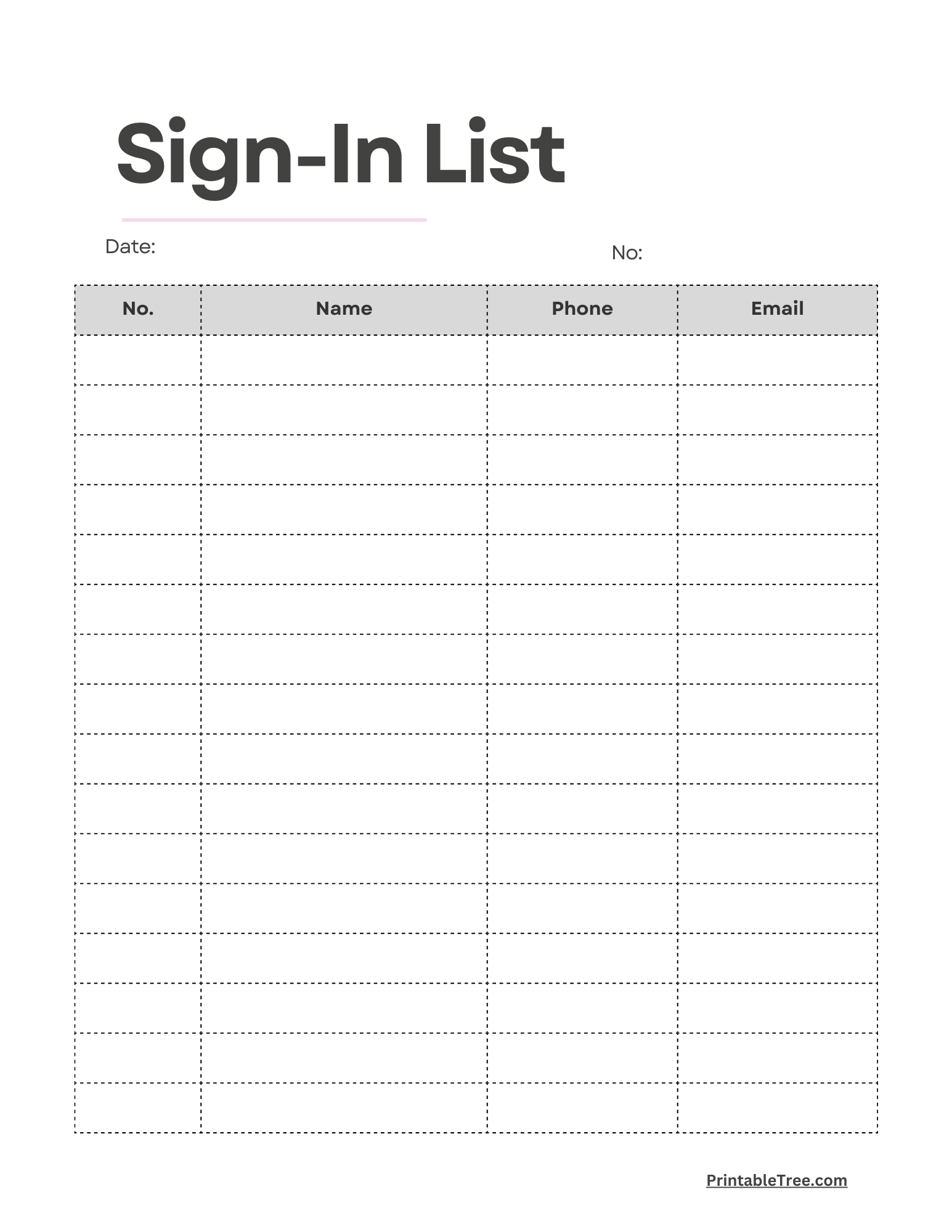 Free Printable And Editable Business Sing Up Event Sheets