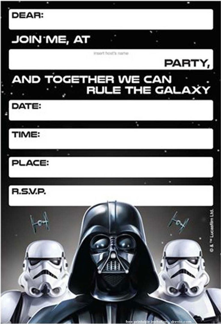Editable And Printable Star Wars Invitation