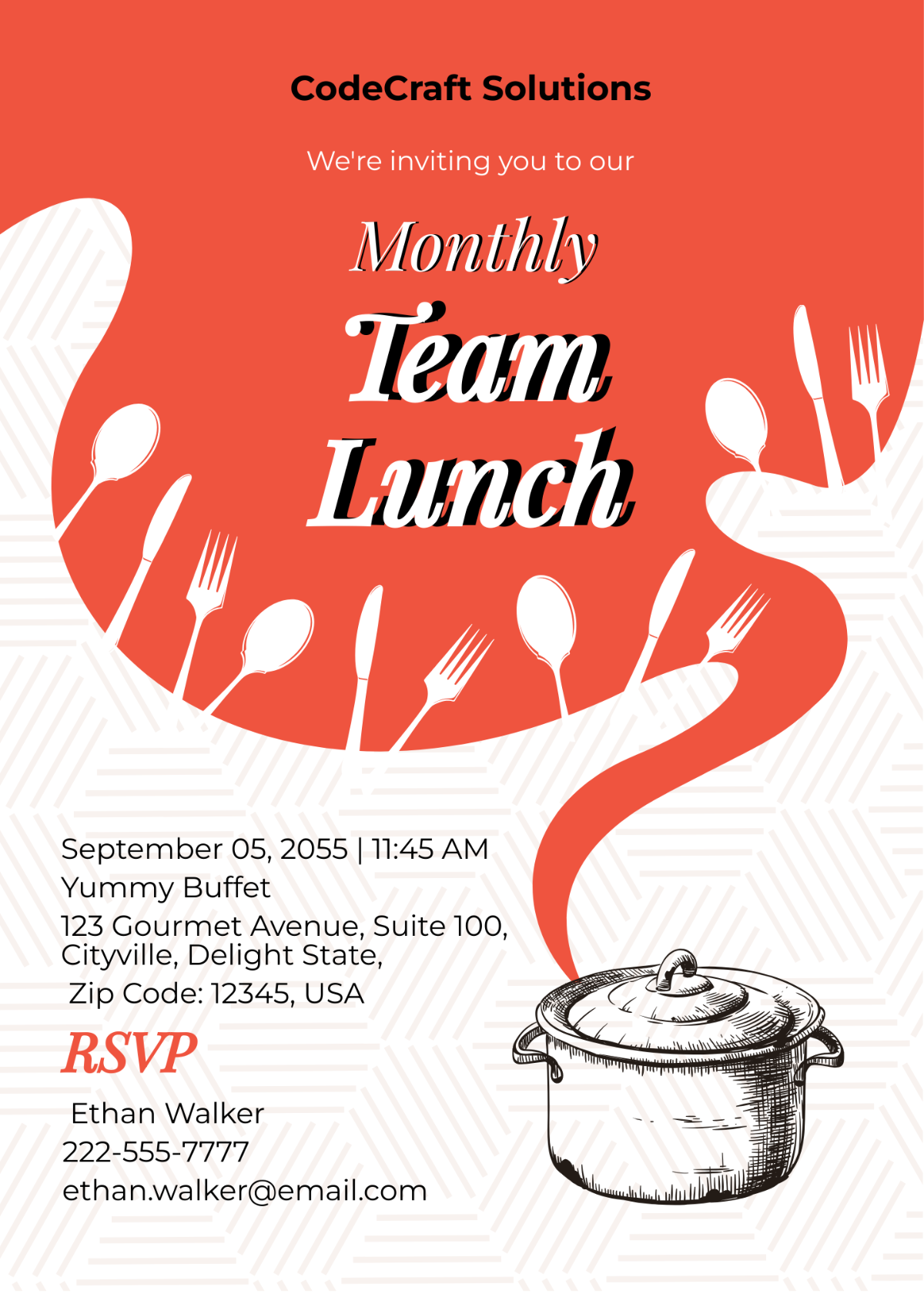 Free Printable Team Lunch Invitation Template To Edit Online
