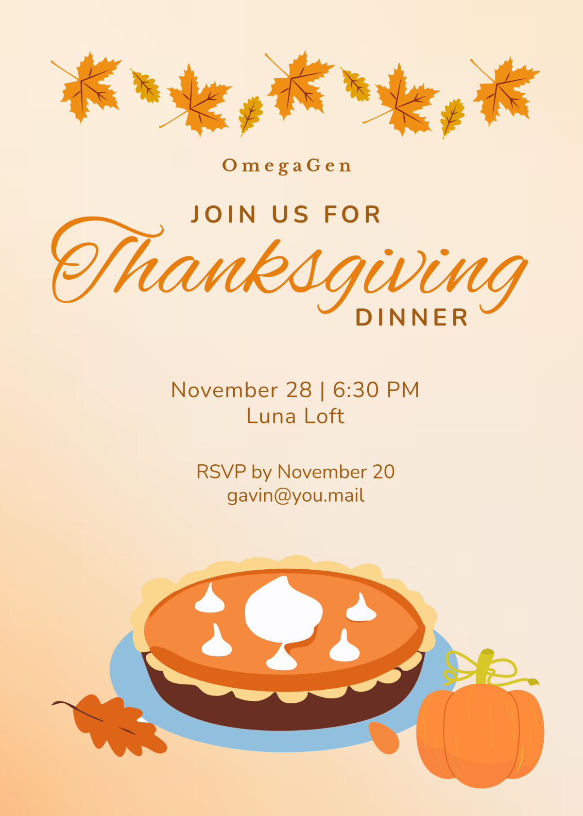 Free Printable And Editable Happy Thanksgiving Invitations