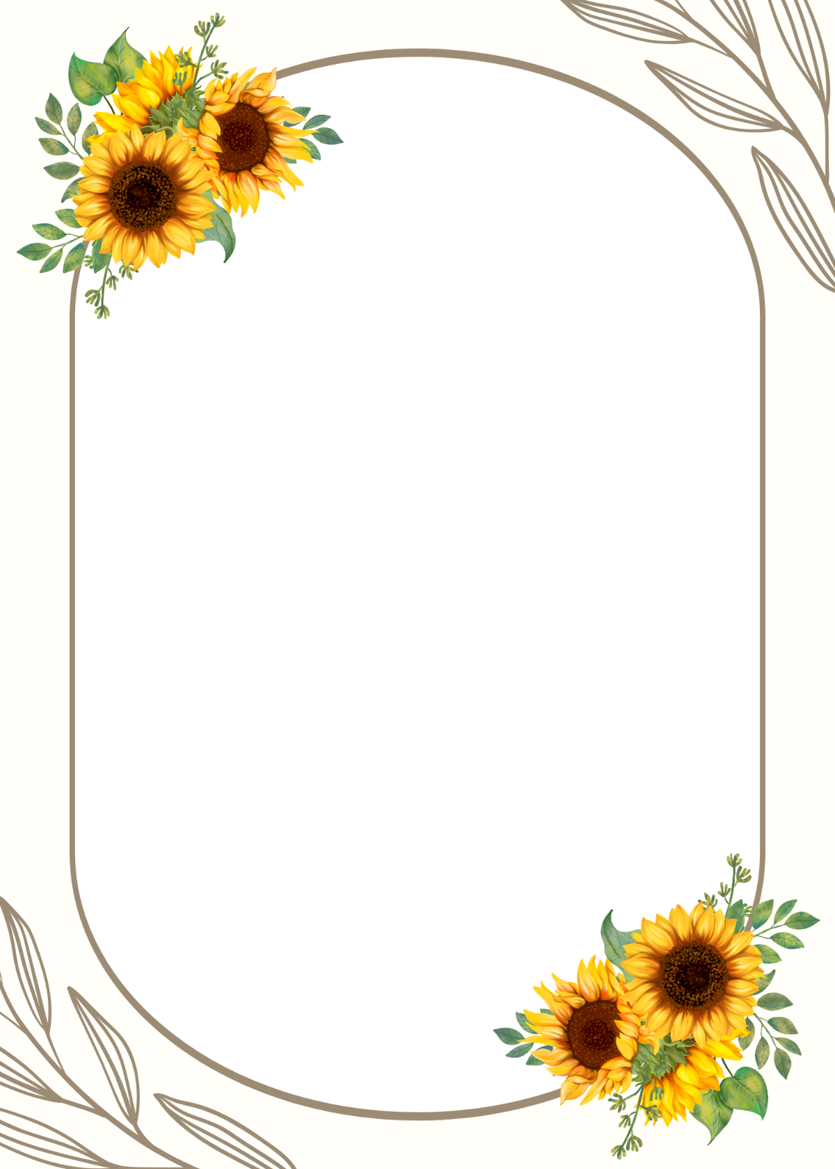 Free Yellow Sunflower Border Invitation Template To Edit Online