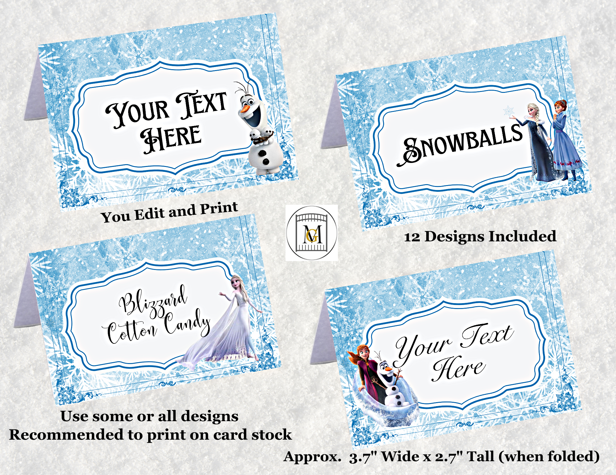 Tented Food Label Printable Edit