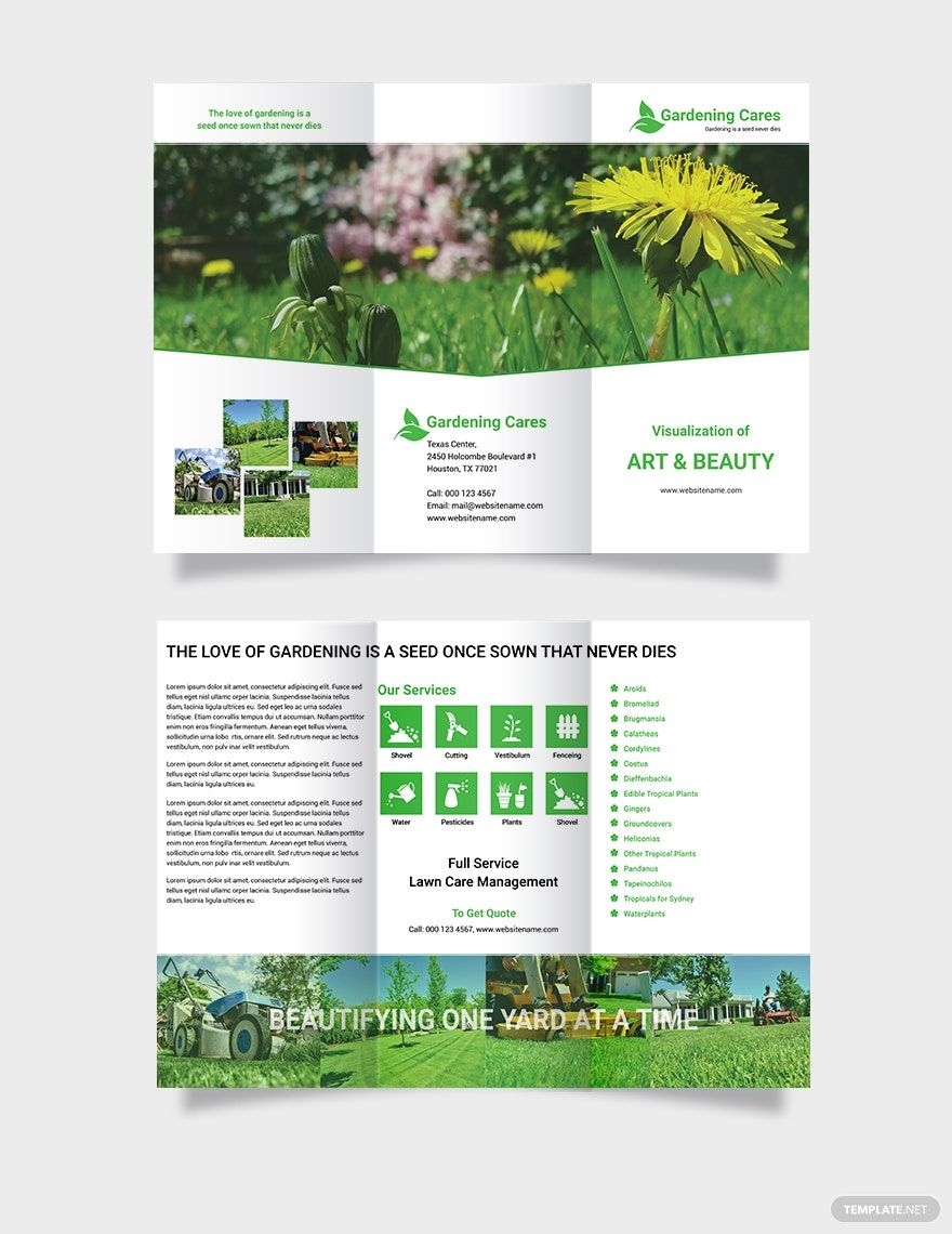 Printable Tri Fold Brochure Template Editable Free Green
