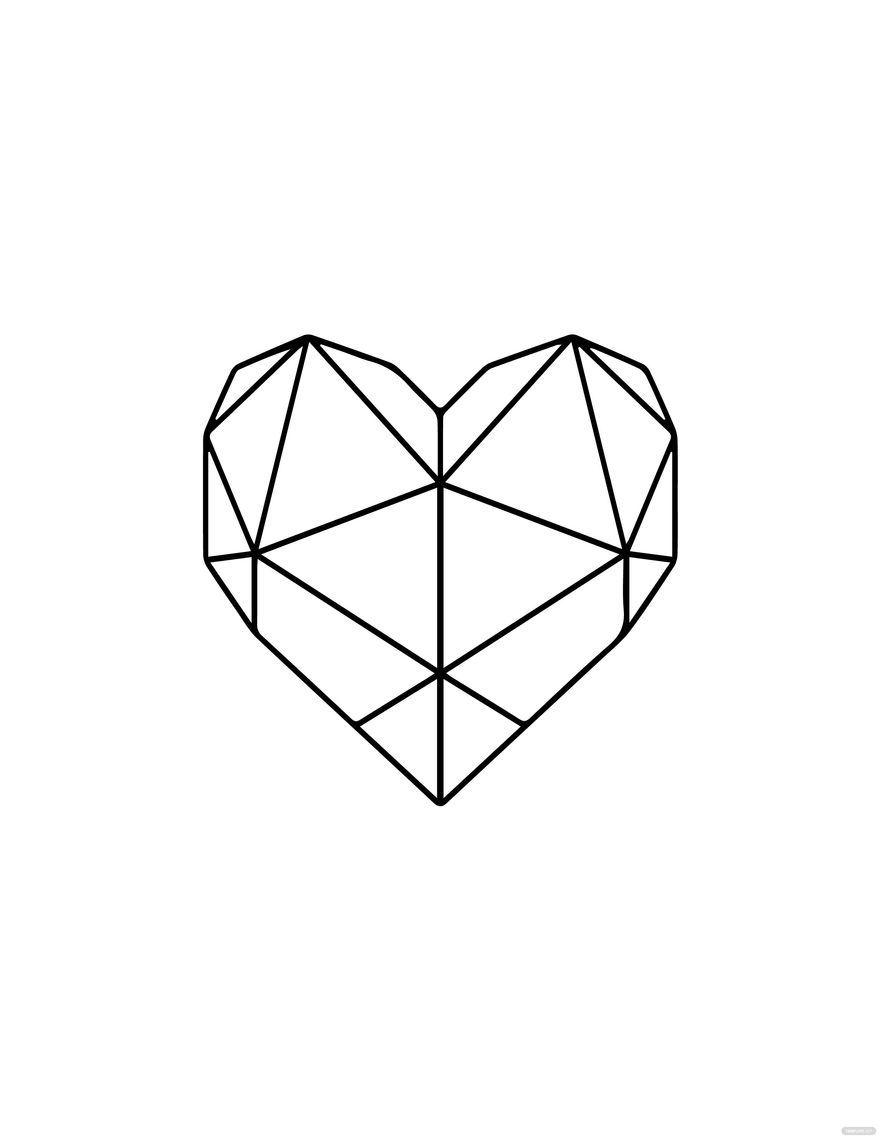 Printable Editable Heart With Lines