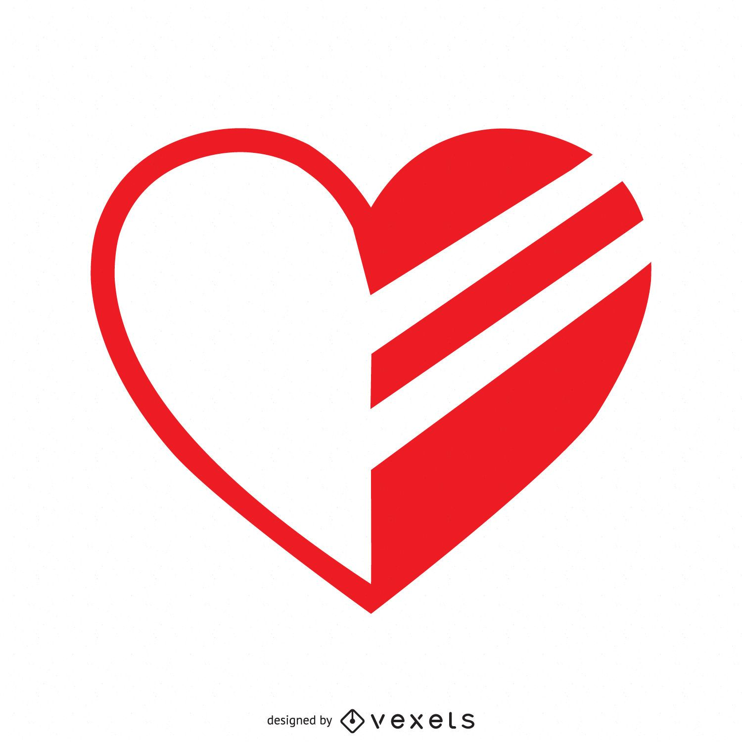 Heart Half Painted Logo Template Vector Download