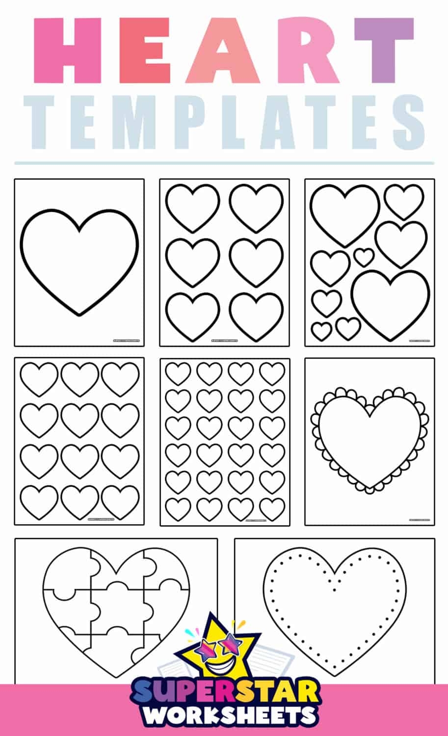 Printable Editable Heart With Two Columns