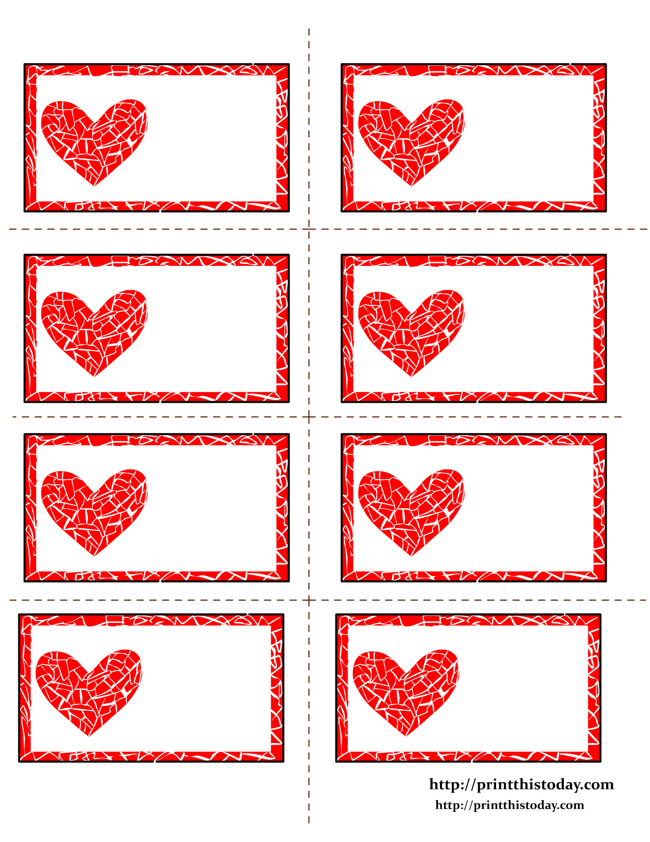 Heart Valentine Labels 10 Free PDF Printables Printablee