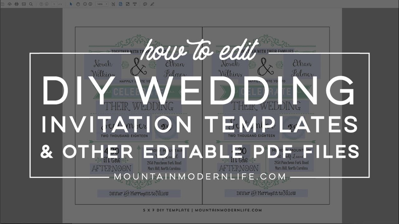 How To Edit DIY Wedding Invitations And Editable PDF Files from Our Shop YouTube