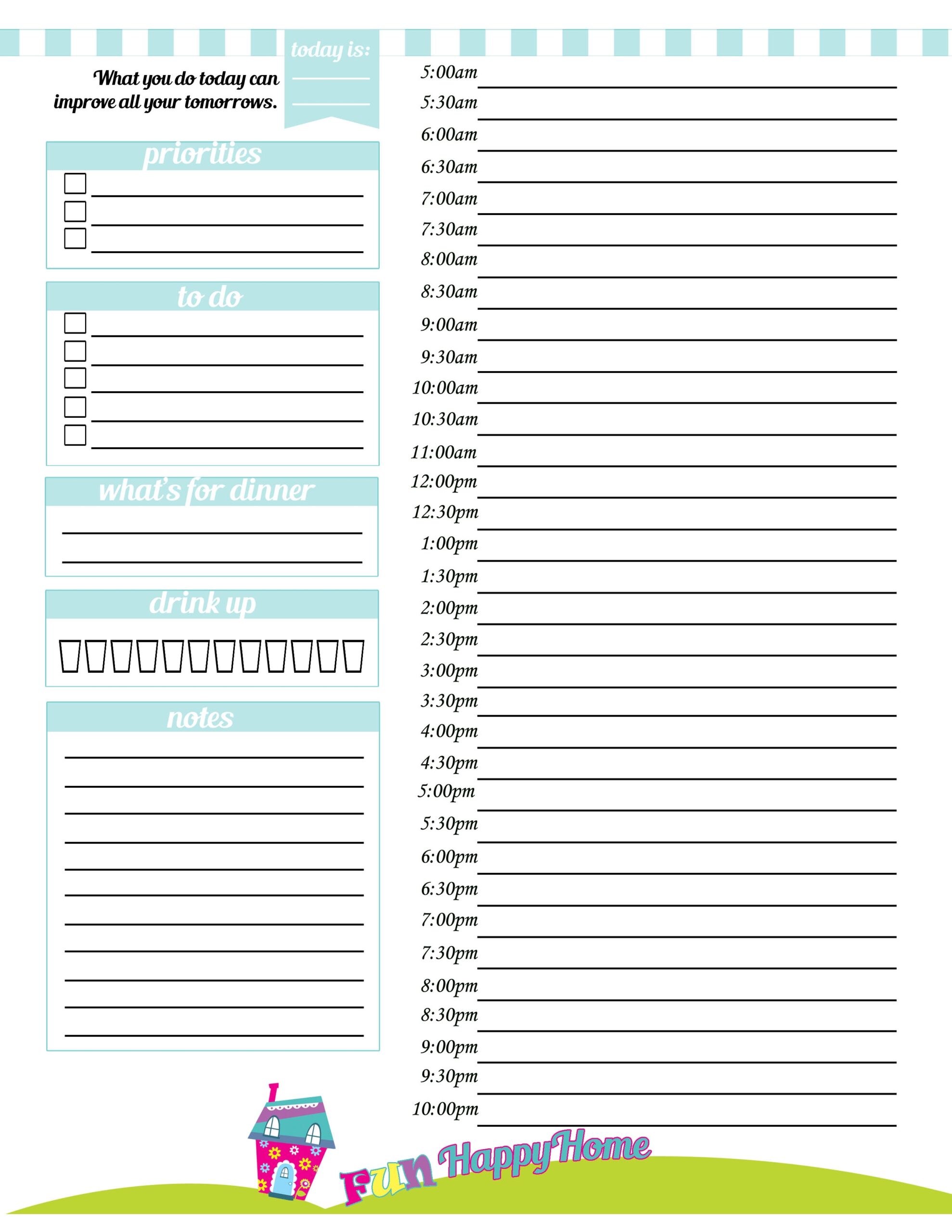 How To Get The Most From Your Day Free Printable Planner Page Fun Happy Home