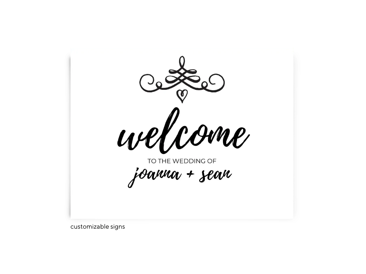 Free Printable Editable Wedding Signs