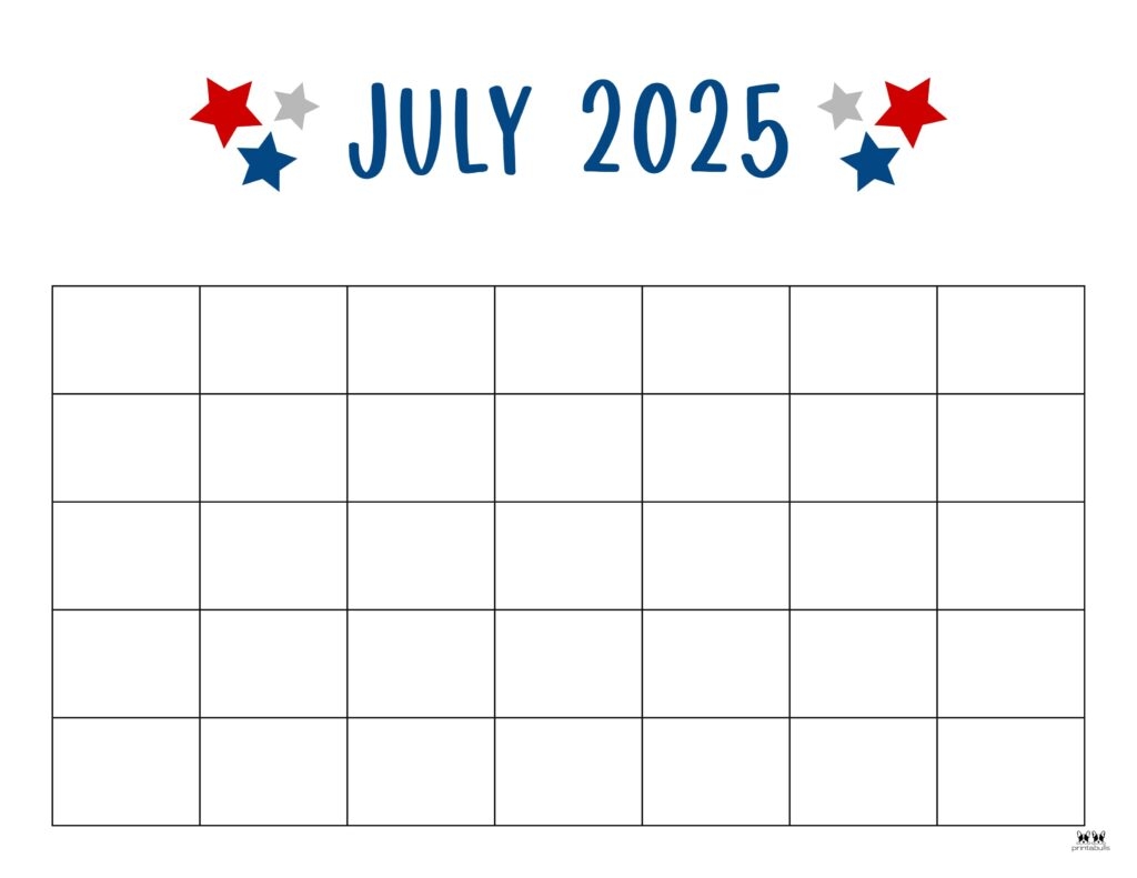 July Printable Editable Calendar