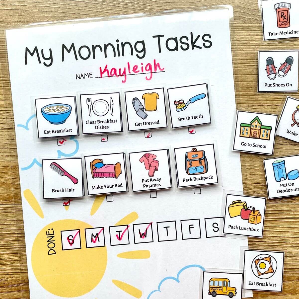 Printable Editable Morning And Evening Routine For Kids