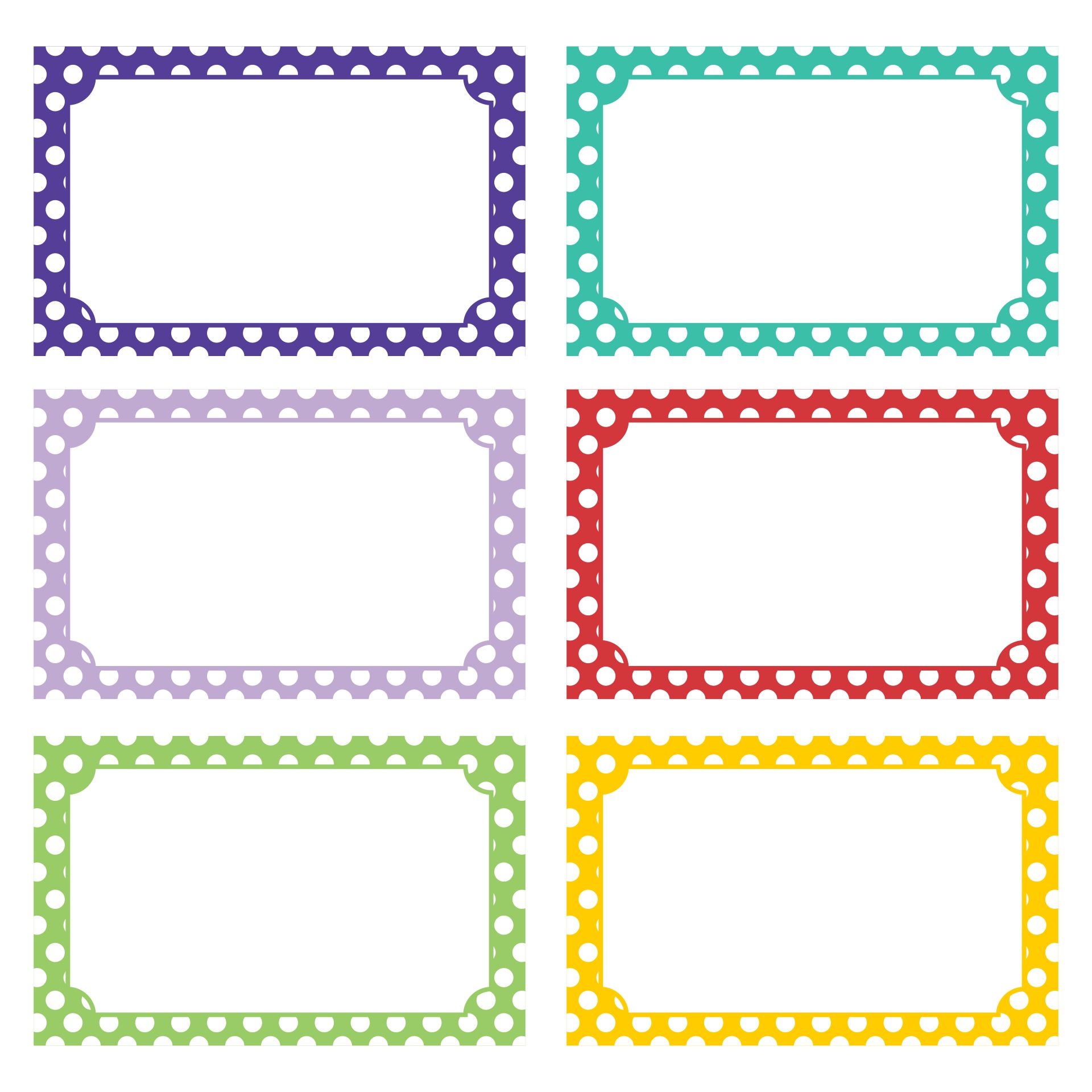 Free Printable Polka Dot Editable Labels