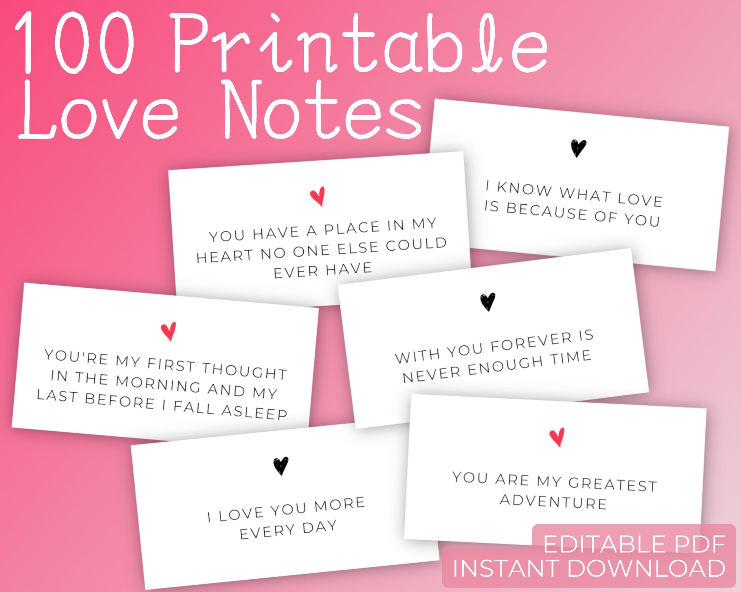 Love Notes Printable Love Notes Cards Mini Love Messages Valentine s Day Anniversary Gift For Him Her Boyfriend Girlfriend Etsy