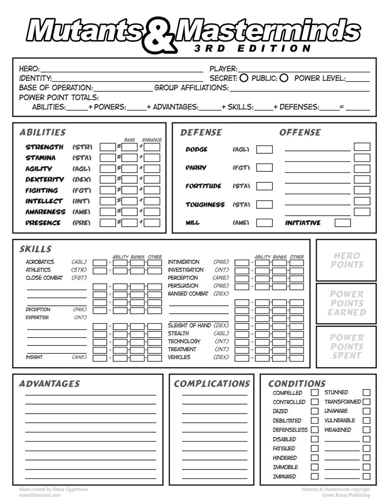 M M 3E Character Sheets 4 pages Oskar GHOTI s Ko fi Shop