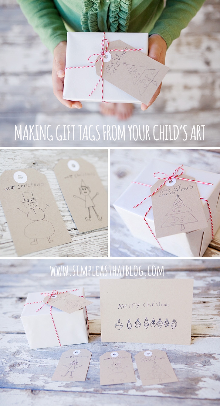 Make Simple Christmas Gift Tags From Children s Art