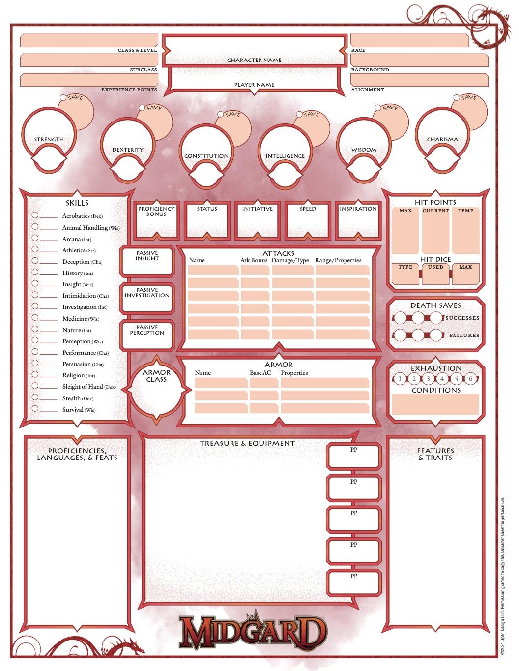 Printable Dungeons And Dragons 5th Edition