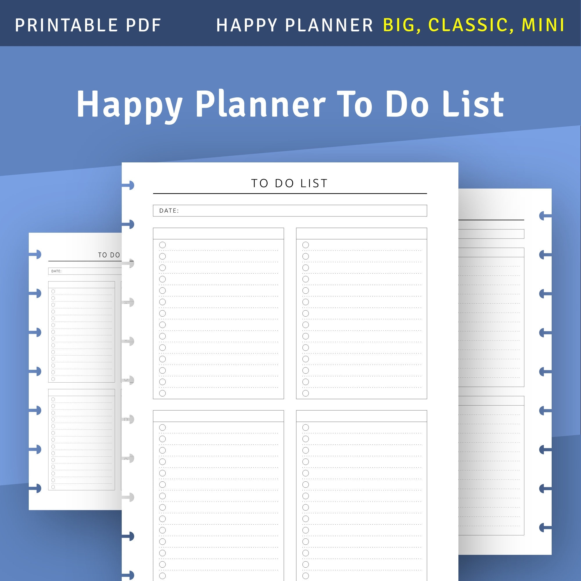 Editable Printable Insert For Mini Happy Planner
