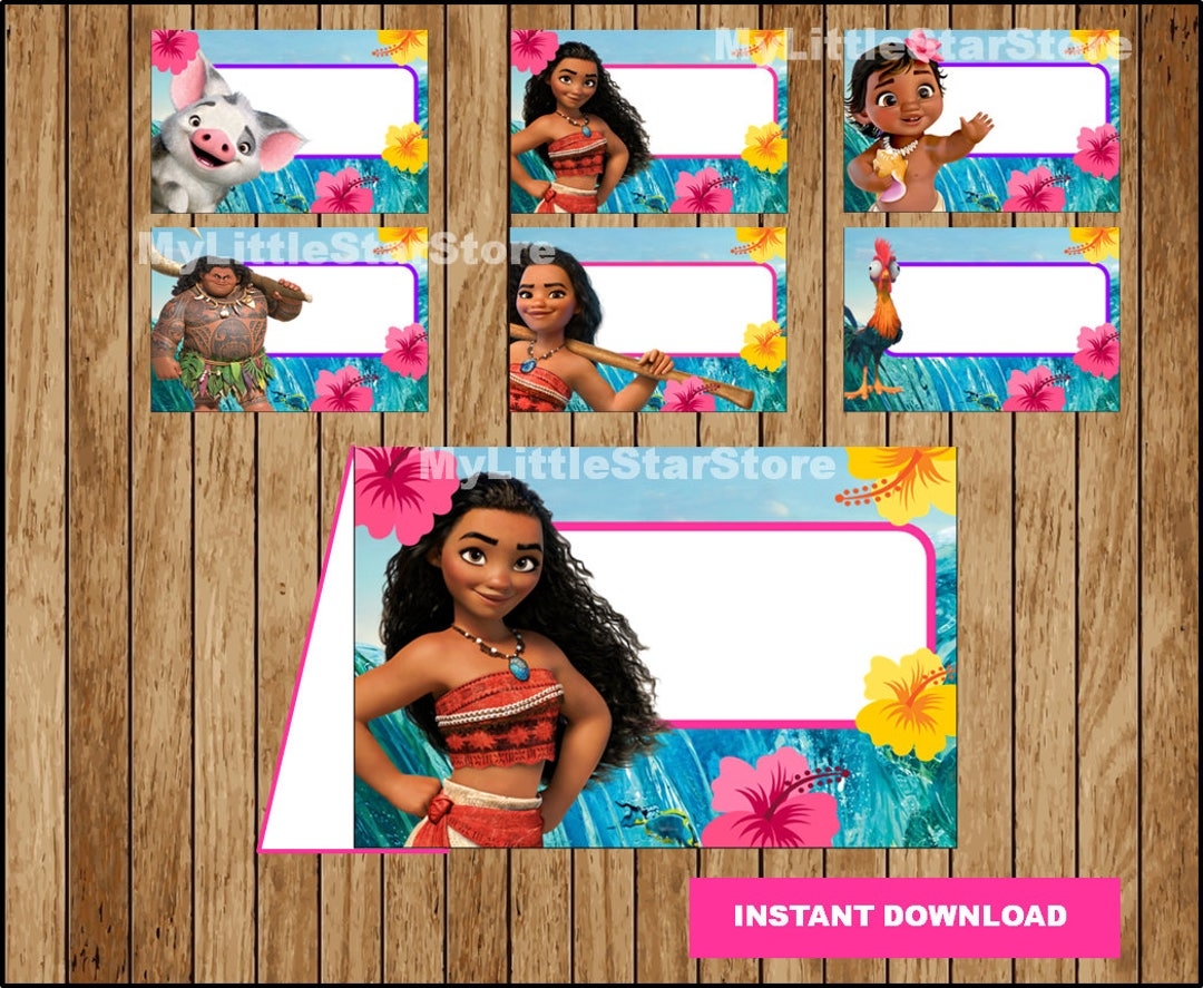 Moana Food Labels Printable Moana Food Tent Cards Moana Party Food Labels Instant Download Etsy