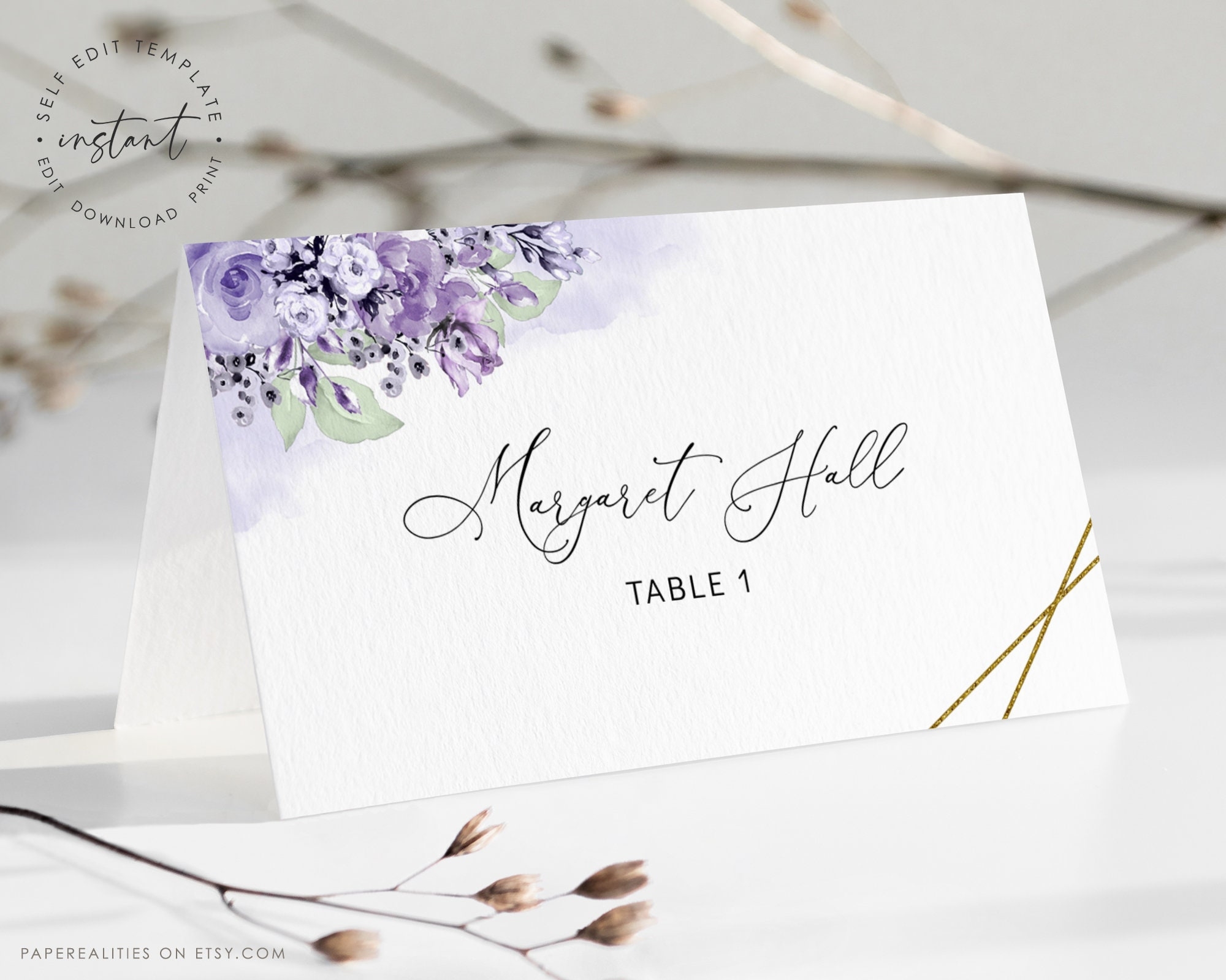 Editable Printable Place Cards On Etsy