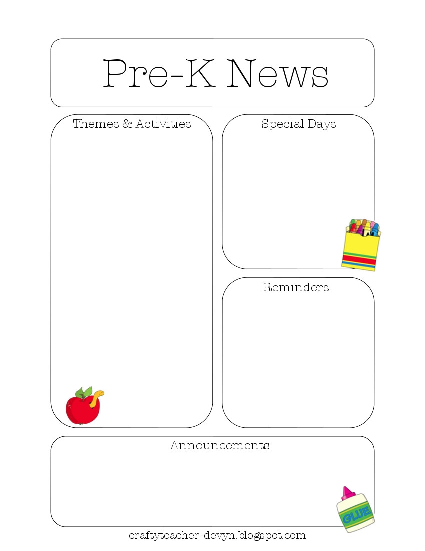 Free Printable Editable Pre K Newsletter