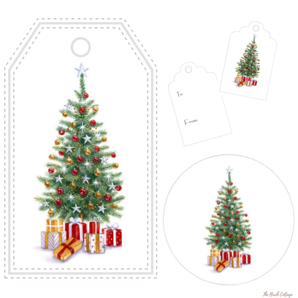 Create Editable Free Printable Holiday Gift Tags Pine