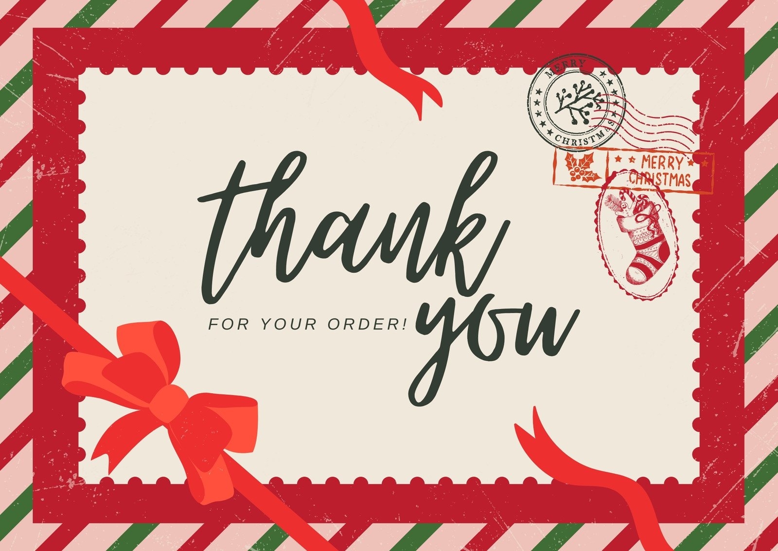 Page 2 Free Custom Printable Christmas Thank You Card Templates Canva