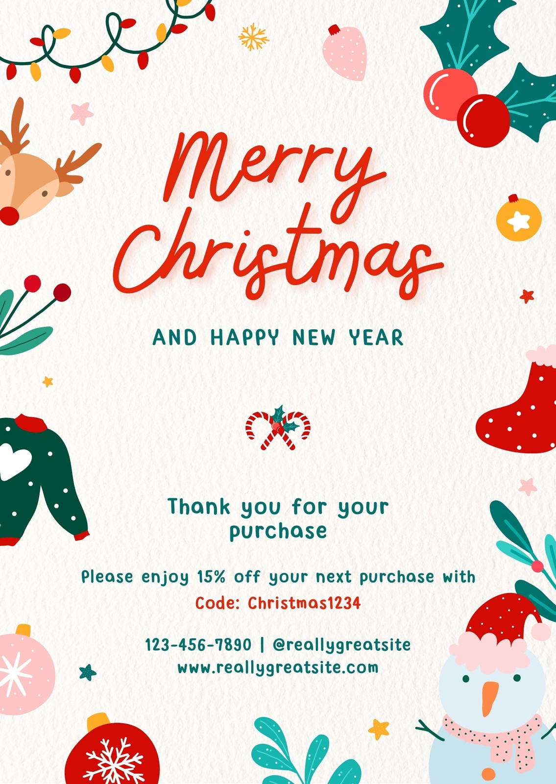 Printable Thank You Cards Merry Christmas Edition