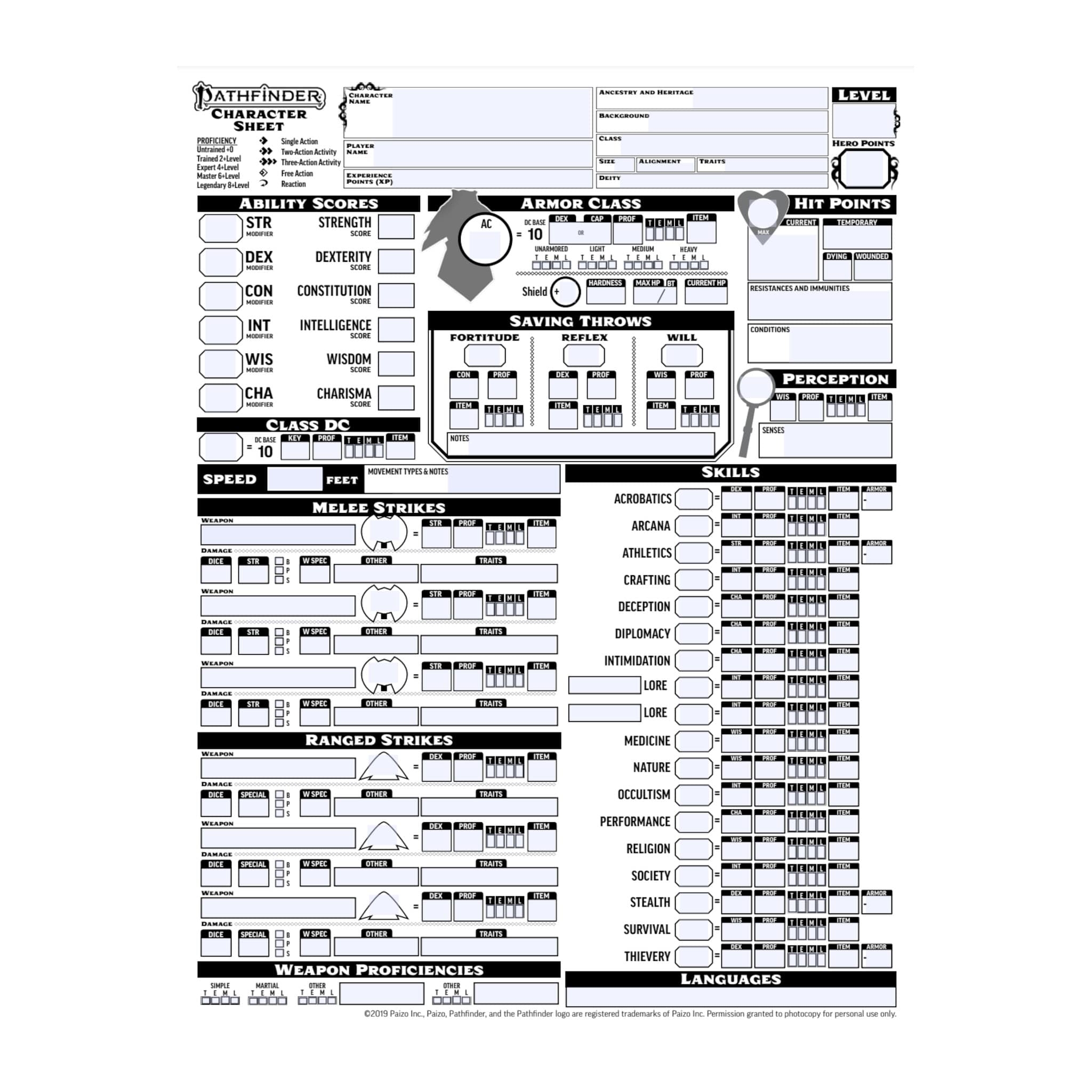Pathfinder 2 Free Pathfinder 2E Character Sheet PDF Pen And Paper Games Schweiz