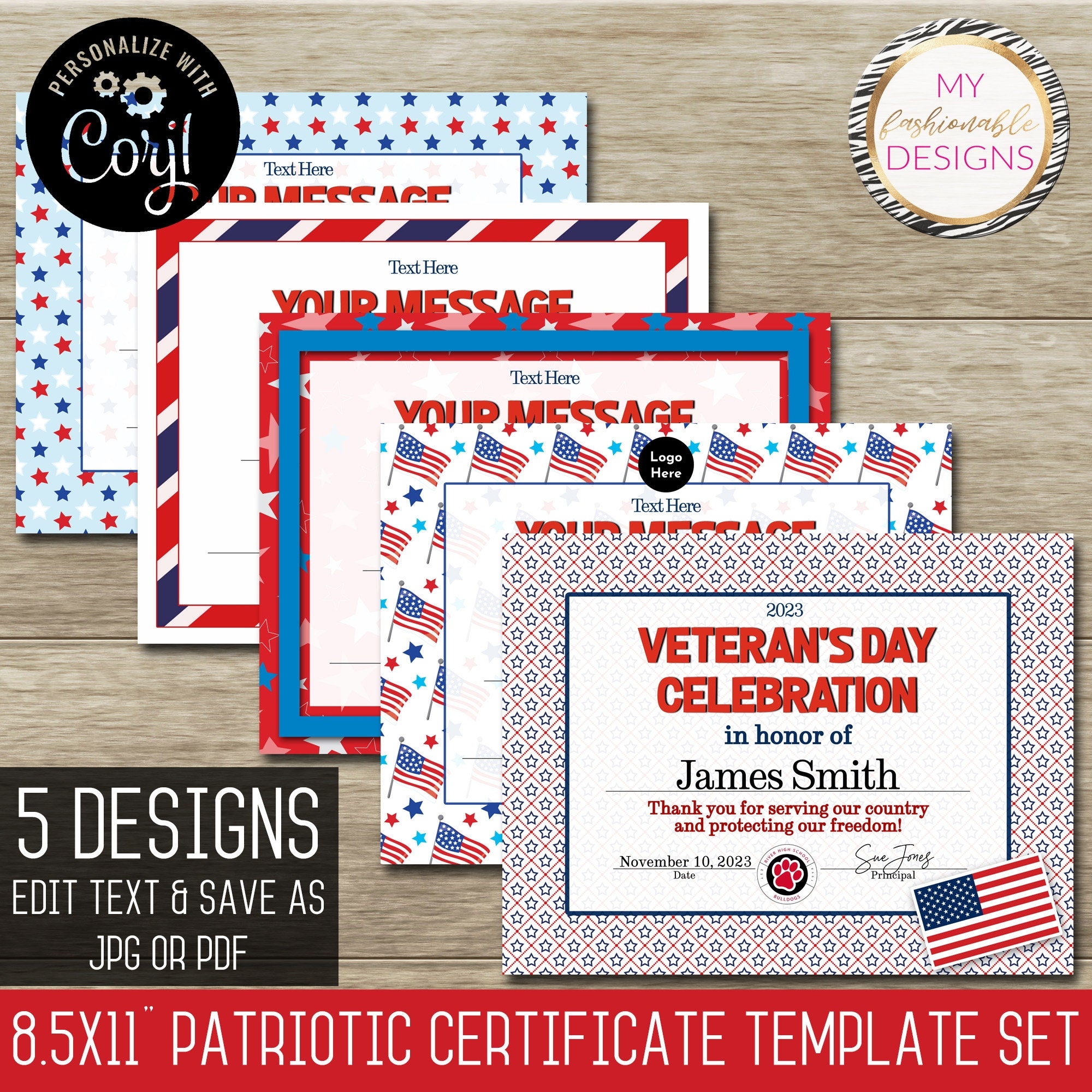 Patriotic Printable Editable Circles