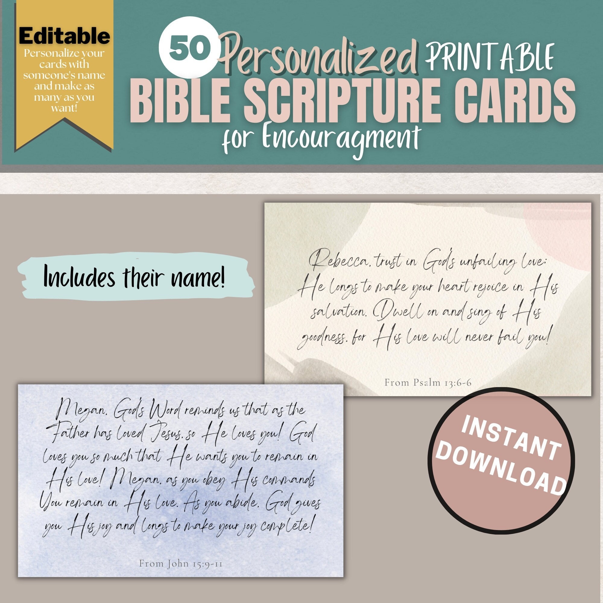 Printable Scripture Cards Editable