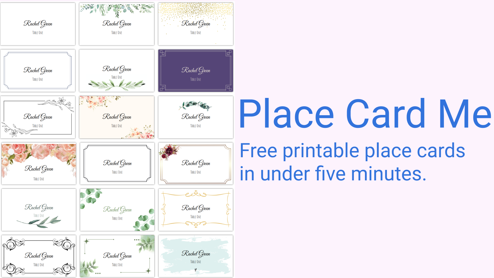 Free Editable Printable Place Cards