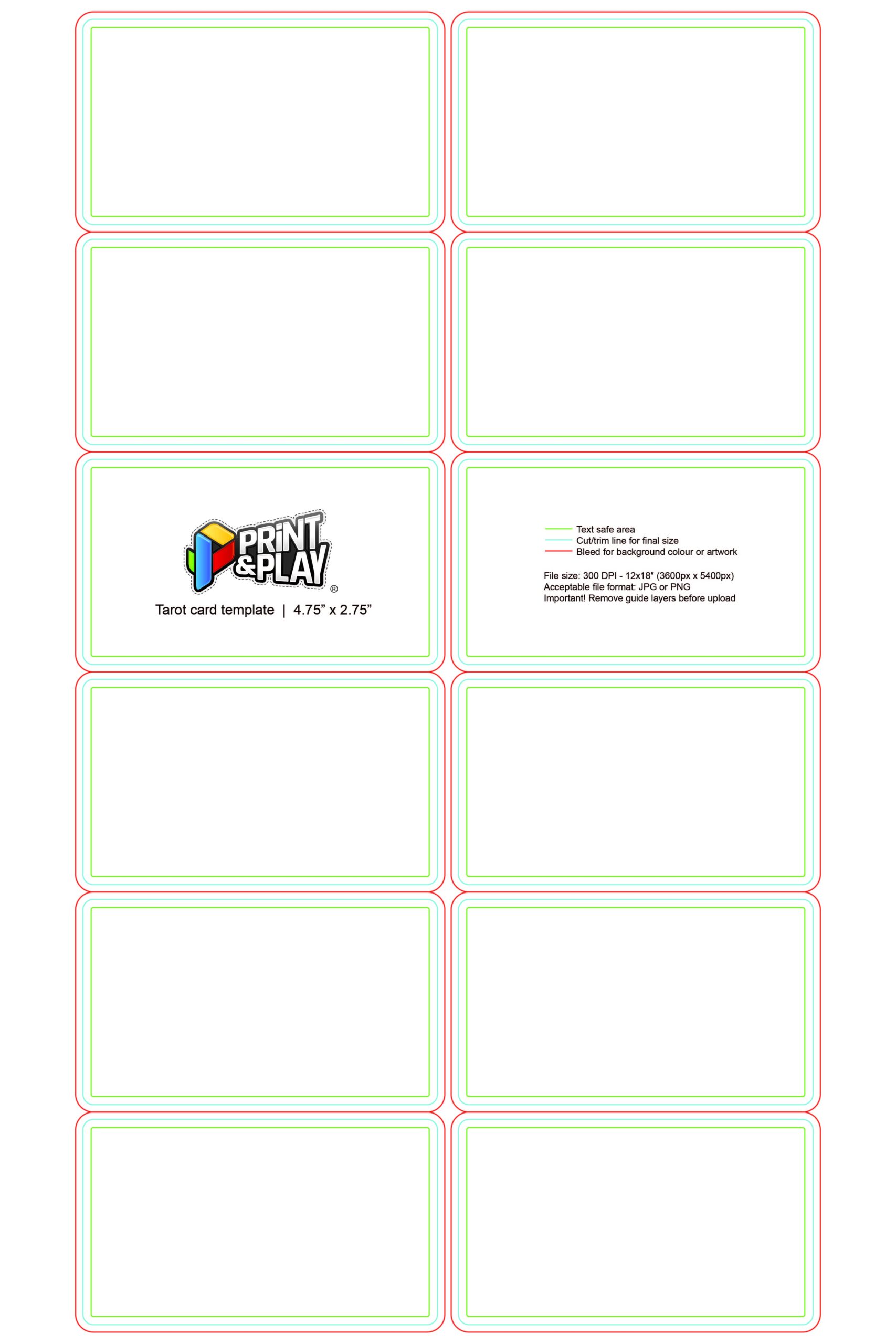 Playing Cards Formatting Templates Print Play