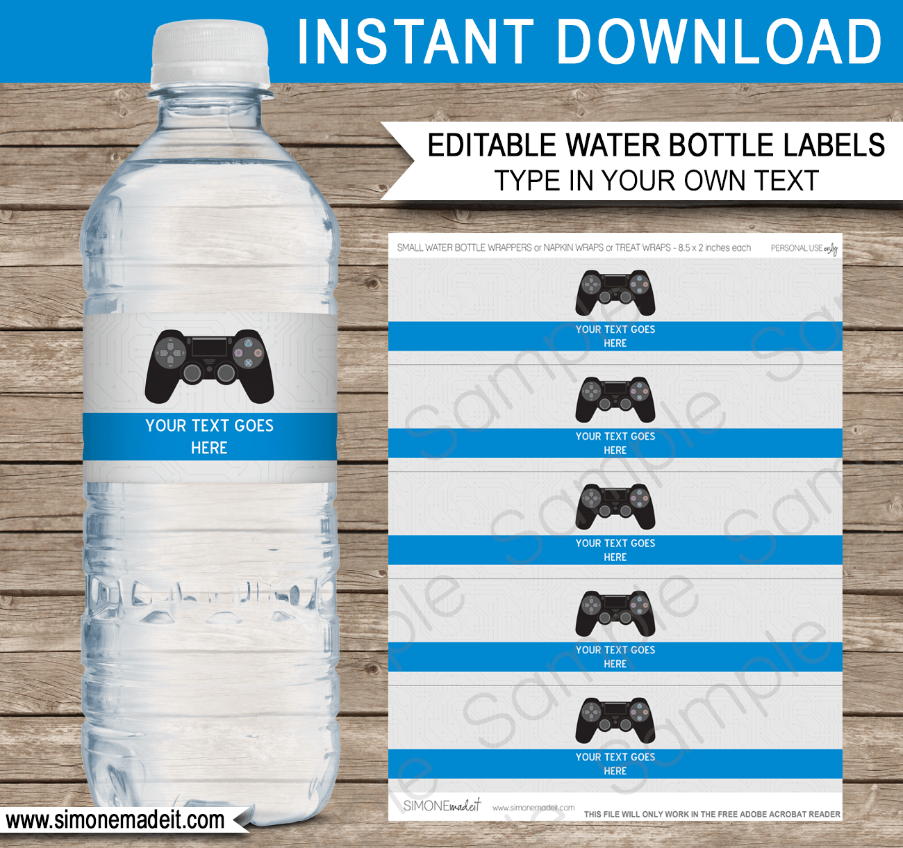 Editable Printable Labels Gamer