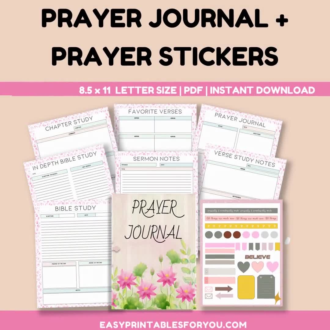 Prayer Journal Prayer Journal Printable Prayer Journal Stickers Prayer Journal For Women Prayer Journal Template Digital Prayer Journal Etsy